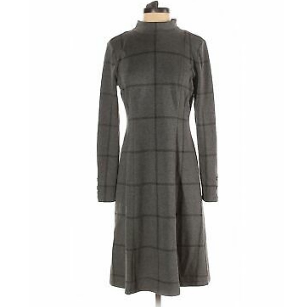 Ann Taylor turtleneck windowpane dress